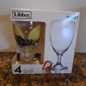 Libbey Yellow and Black Drinkware Set for Dining